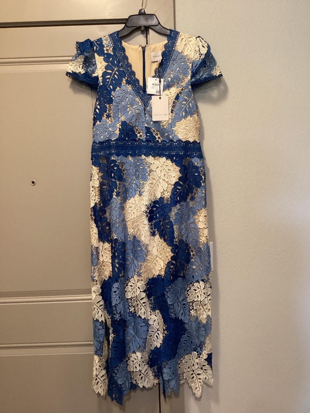 Adelyn Rae Adeline Palm Lace Midi Dress, size XL